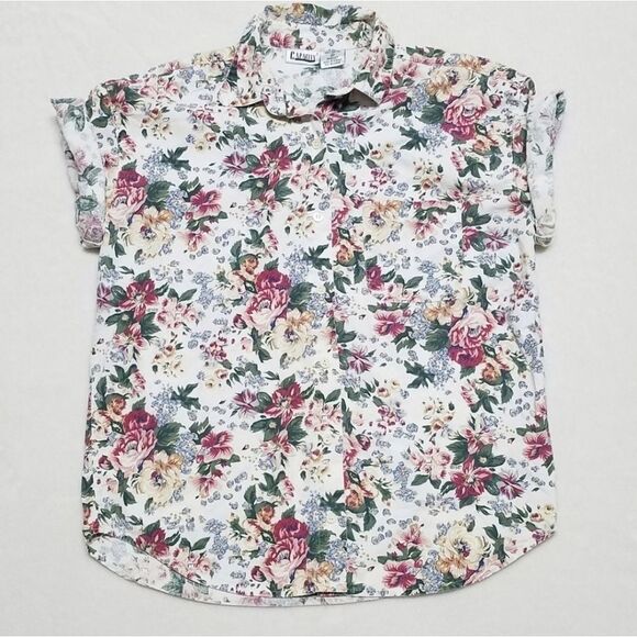 OOAK Vintage Capacity Cottagecore Floral Cotton Belted Two-piece Short Set M - Picture 4 of 12